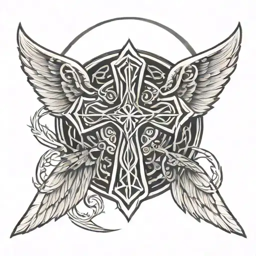 Celtic Cross With Wings