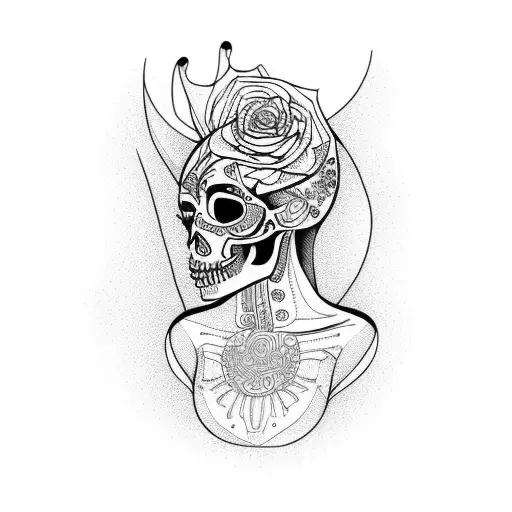 Beautiful Woman With Skull