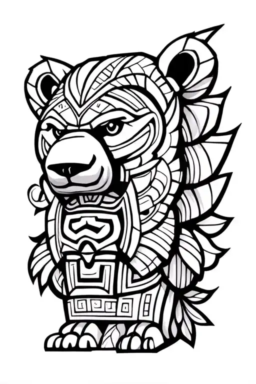 Brother Bear Totem Pole Inspired Design