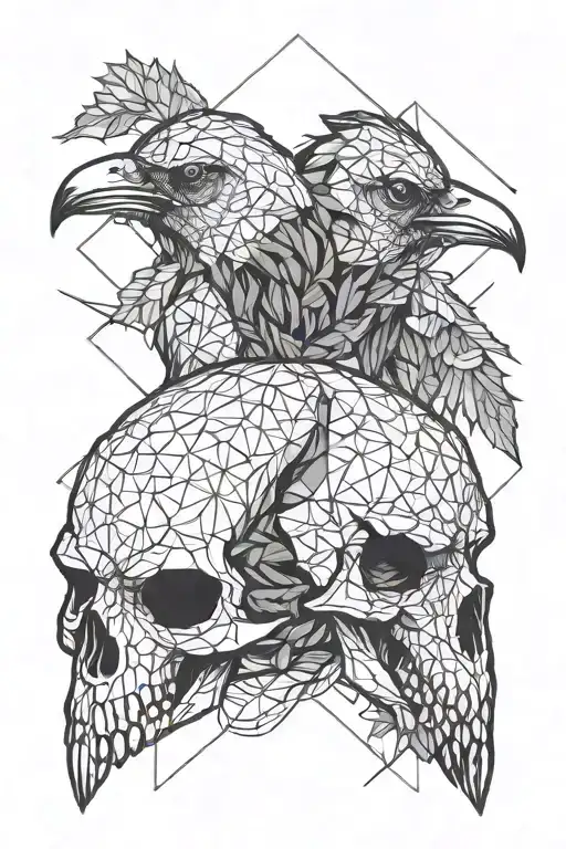 Kairos Two Headed Crow Skull