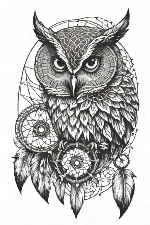 Owl And Dreamcatcher