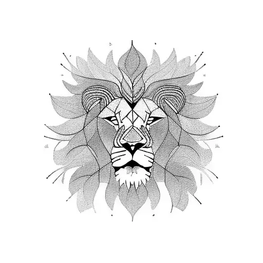 Lion And Forest And Fire