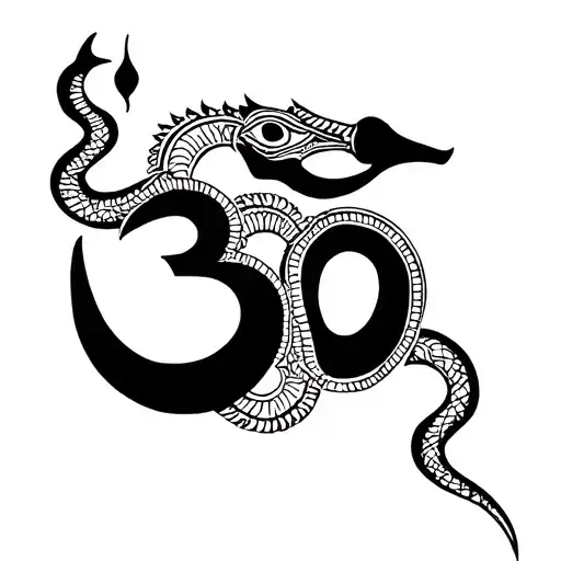 Hindu Om Symbol And Cobra