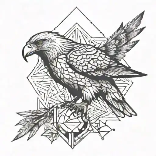 An Eagle Feeding To Sparrow Bird Dressed