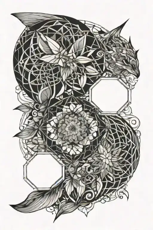 Fine Line Tattoo Design Inspired By Nature