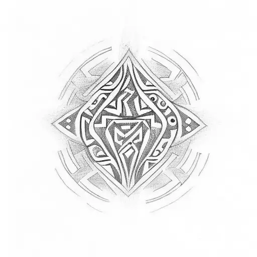 Addition Symbol Filled With Maori Pattern