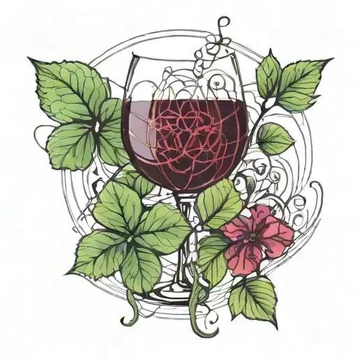 4 Leaf Clover And Glass Of Wine