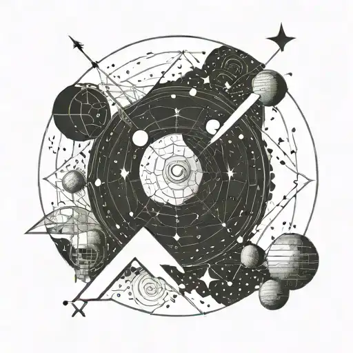 Sky And Stars And Planet Represented