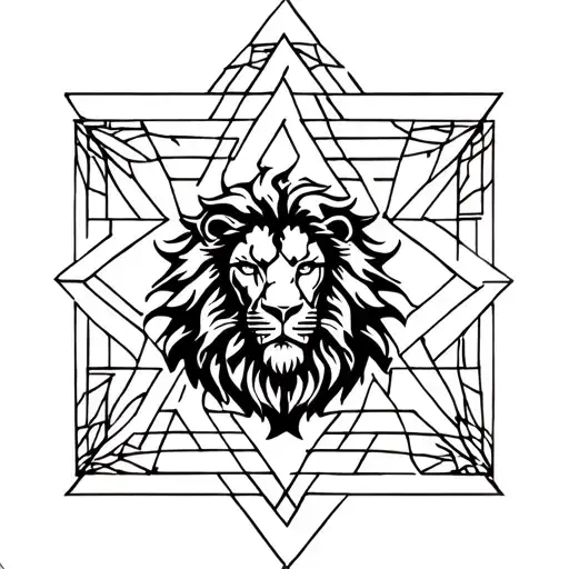 Hebrew Lion Of Judah With Star Of David Star