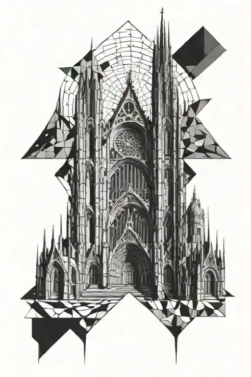 Gothic Cathedral Surrounded By Dark