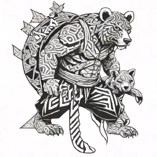 One Piece Zoro And A Bear Standing