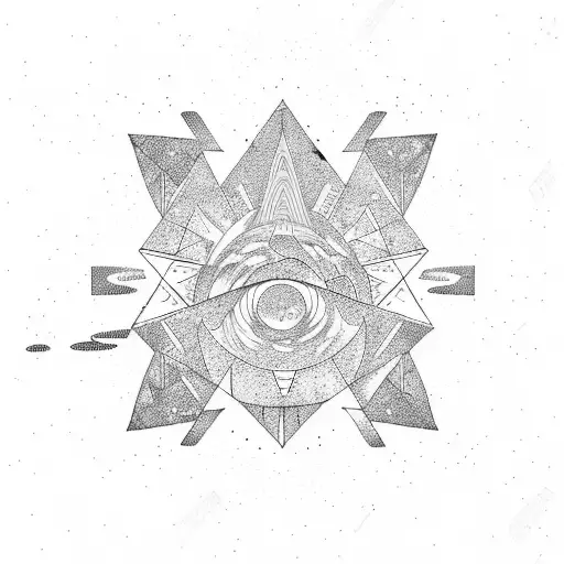 Trippy Space Landscape With A Festival Stage And Dancing Crowd