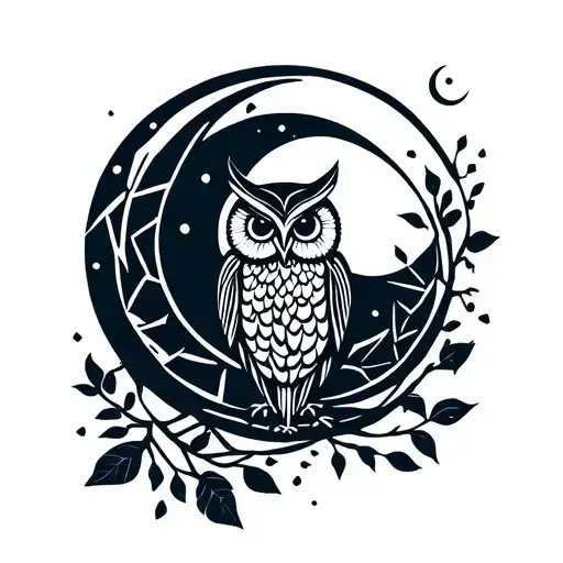 The Combination Of The Crescent Moon I Want With An Owl