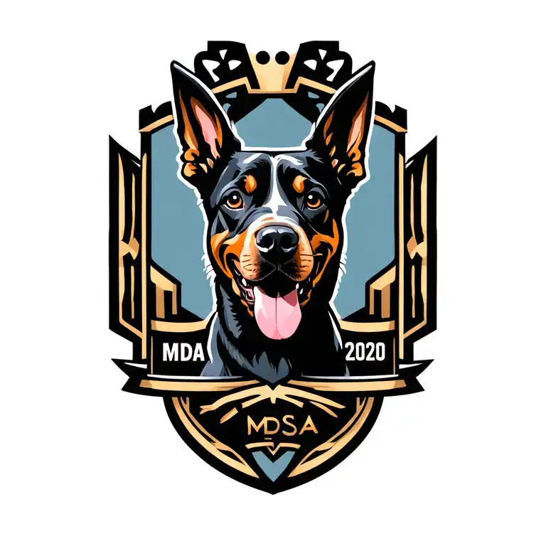 Family Crest Incorporating A Dog And The Family Name Mdsa And Year 2020