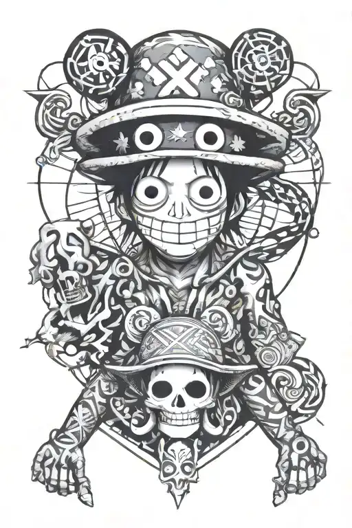 One Piece Characters Fine Line