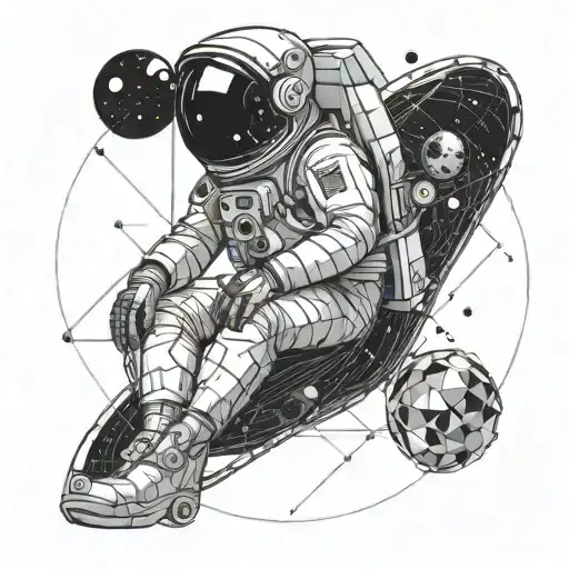 Astronaut Sitting On A Tiny Planet