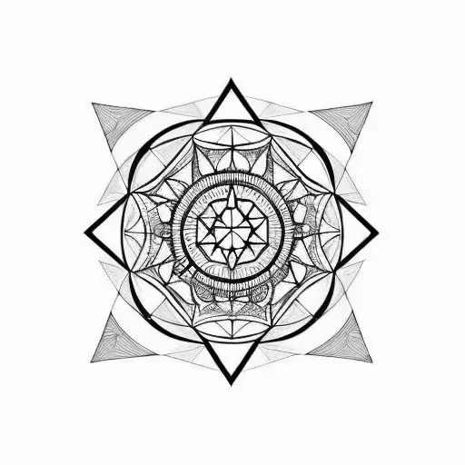 Geometry Lines With Leo Zodiac And Mandala