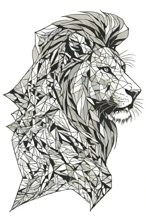 Lion Roar With Woman Face Inside Mouth Open