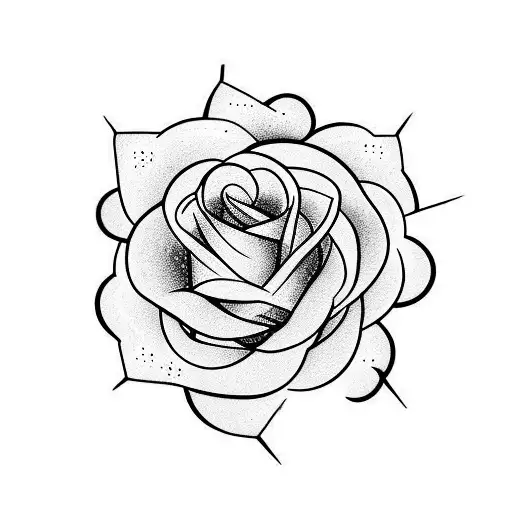 Line Rose With An M At The Bottom
