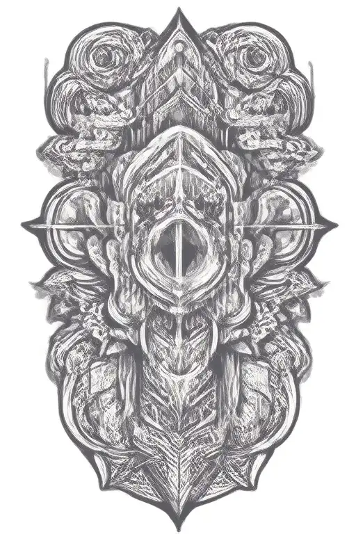 Woodcut Style Tattoo Design