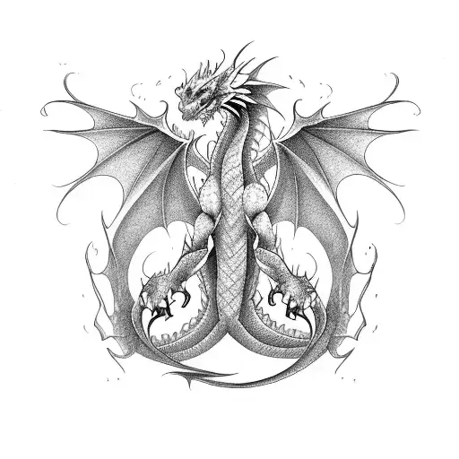 The Shape Of A Dragon But Just In One Line