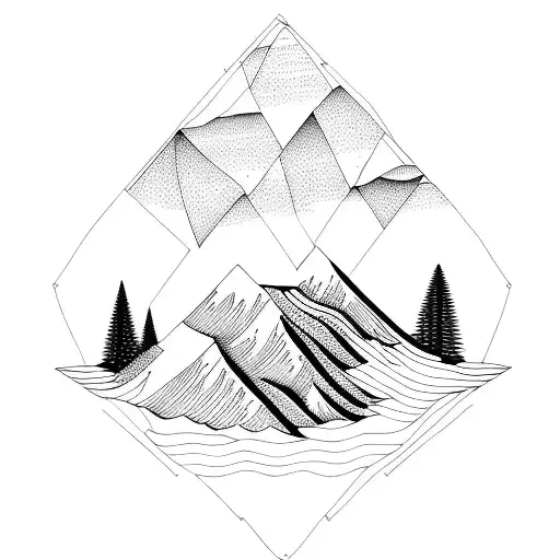 Frame Mountain Water Trees Square