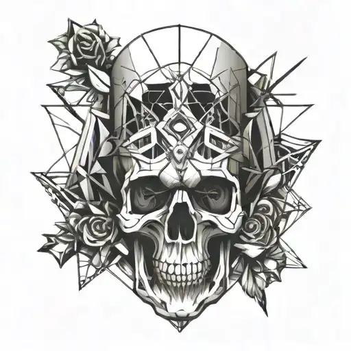 Skull Time Hour Glass Shards Flying Everywhere