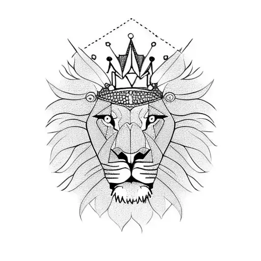 Lion Face With Crown
