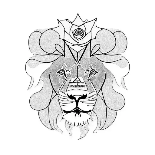 Lion With Rose And Family