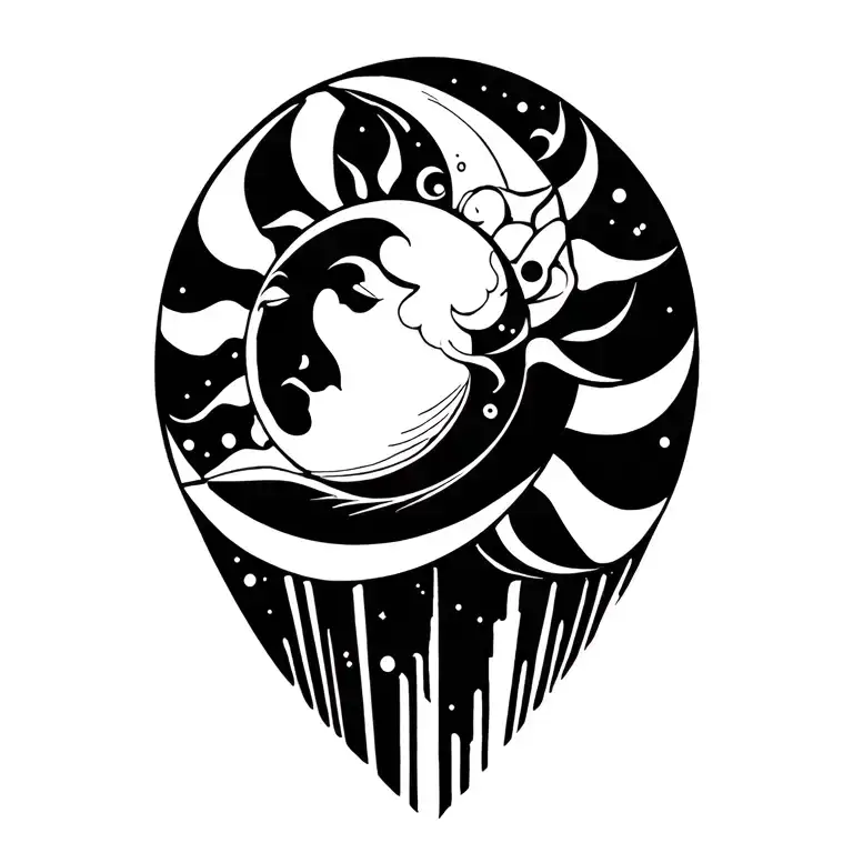 Sun And Moon Cartoon Animated