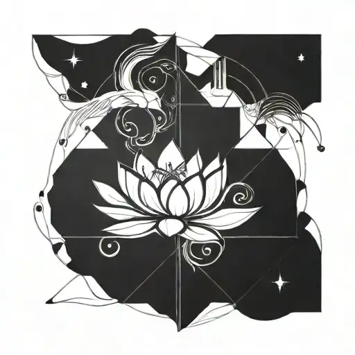 Lotus And Zodiac Sign Aquarius