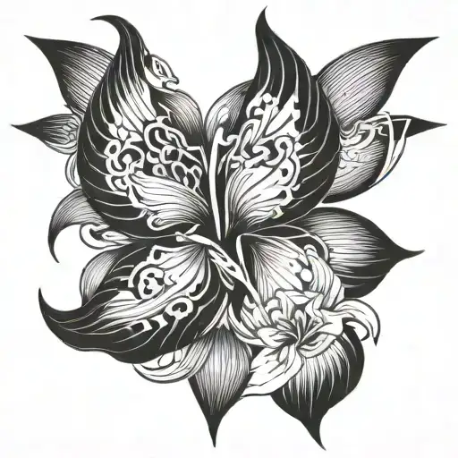 Gladiolus Flowers Trinity Knot Four Leaf Clover Angel Wings