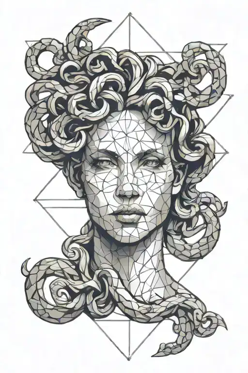 Create A Tattoo In Polygons Creating The Face Of Medusa