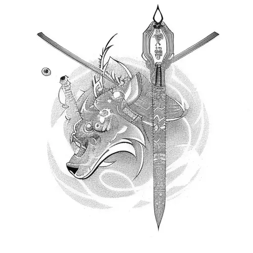 A Detailed Katana That Is Minimal And Artistic