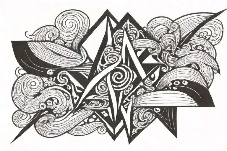 Trident Symbol With Wave