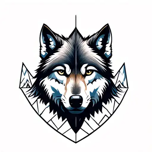 Arm Sleeve Wolf And Mountains Concept