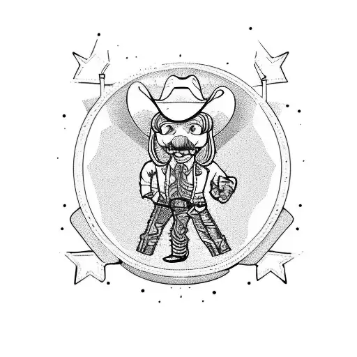 Yee Howdy Cowboy Molotov Cocktail Stained Glass Six Shooters