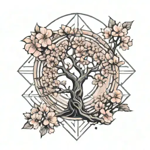 Tree Of Life Sakura Flowers