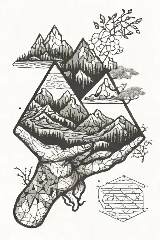 Mountains Forest Dopamine Molecule Children's Hands