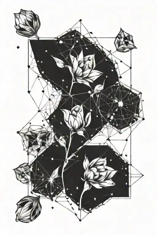 Constellation Of Gemini With One Tulip And One Moonstone