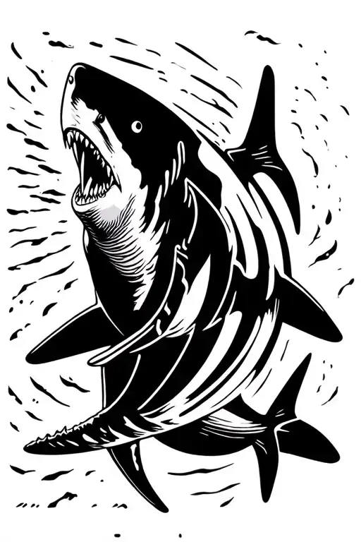 Diving With Shark Swimming