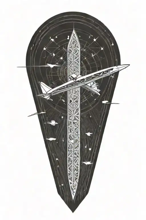 Wind Arrow With A Plane Flying Around It