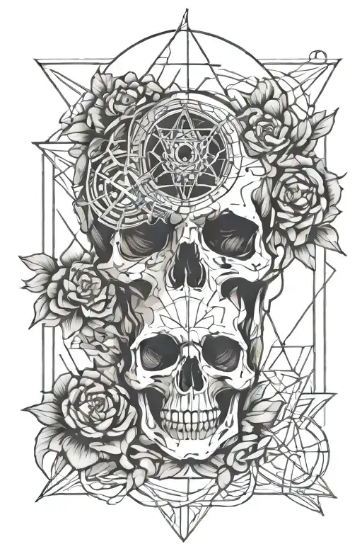 Skull & Halo Tattoo Representing Duality Of Humanity