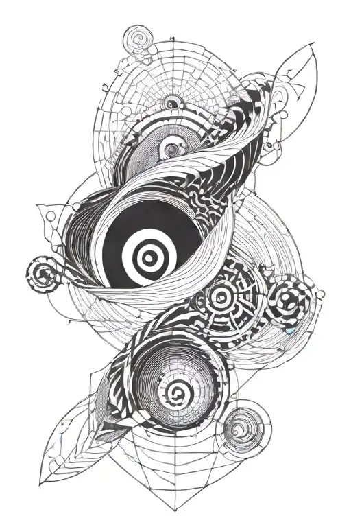 Golden Ratio With Fine Line Work Wave Breaking