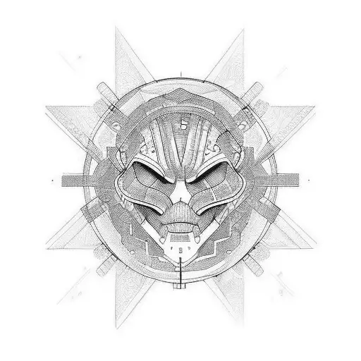 Psychedelic Cyber Tattoo 50 Cm Leght