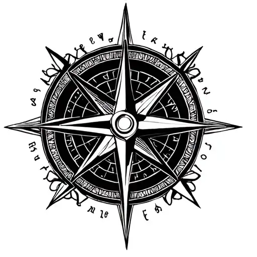 Compass Rose And Anchor