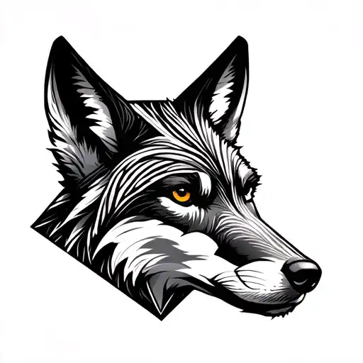 A Mix Of Fox And Wolf With Forest Shadows