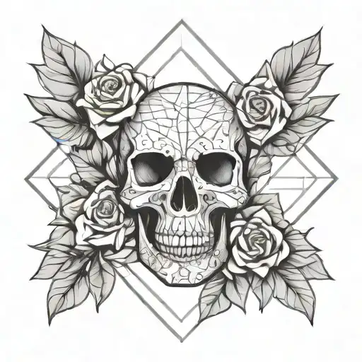 Skull Wall And A Flower Inside Eye Inside