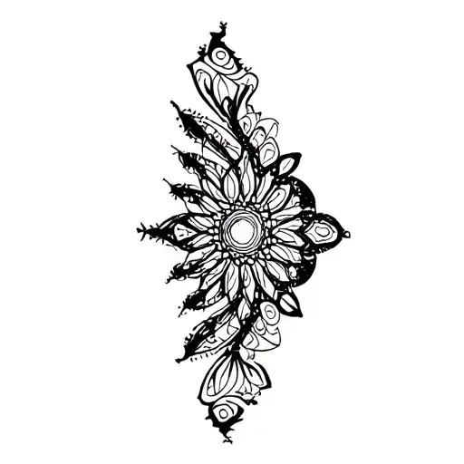 Mandala With Upward Ornamental Flow