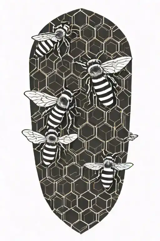 Honey Bees And Honey Comb